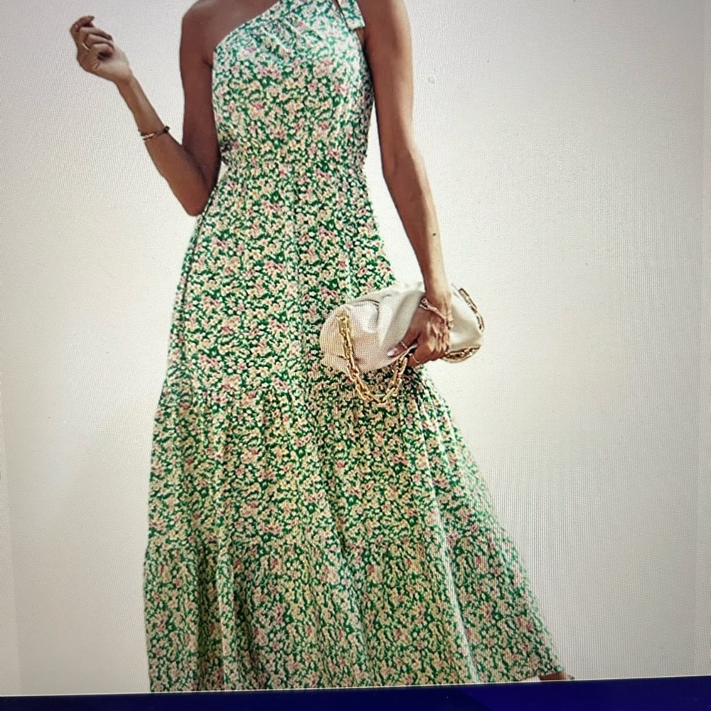 NEW WITH TAGS PRETTYGARDEN FLORAL KNOT ONE SHOULDER SLEEVELESS BOHO MAXI SMALL